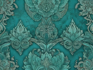 batik background with the dominant color tosca