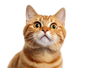 Close up of a cat looking up, perfect for pet blogs or animal behavior articles