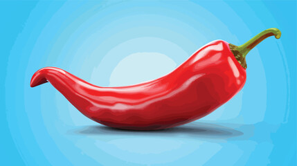 Hot chili pepper icon white isolated on blue background - obrazy, fototapety, plakaty