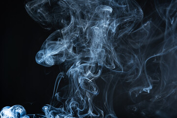 Within the veil of night, wisps of smoke intertwine, creating a mesmerizing display of transient...