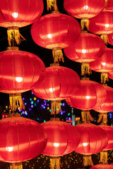 Fototapeta premium Red lanterns are hung during the Spring Festival