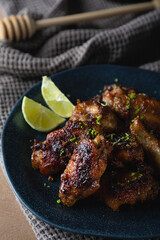 Fried Chicken Wings with Honey, Chili and Lime
