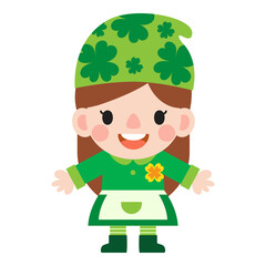 Gnomes Saint Patrick's Day Clipart, Gnome man and woman Saint Patricks