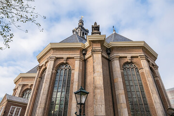 XVII century Protestant New Church (Nieuwe Kerk) in the Dutch classical - baroque style. The Hague (Den Haag), The Netherlands.