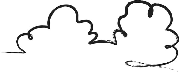 Cloud brush strokes, chalk, ink, pen