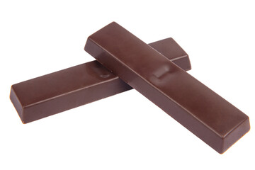 Chocolate bar isolated on a white background. Dark chocolate isolated.