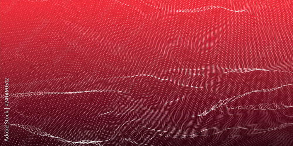 Poster abstract digital particle wave. futuristic dotted wave. technology background vector. vector illustr