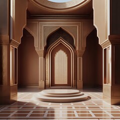 Fototapeta premium islamic ramadan podium with arabic style made with Generative AI