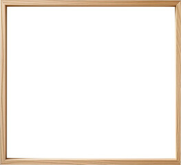 Wooden photo frame isolated on transparent background