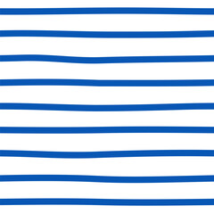 Vector blue monochrome seamless striped pattern. Kawaii background - 741492958