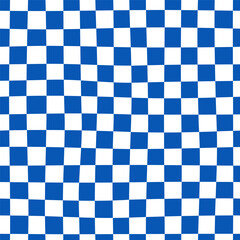 Vector checkered tablecloth blue monochrome seamless pattern. Kawaii background - 741492972