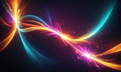Obraz premium Dynamic Brilliance: Shining Waves Define Multicolored Energy Artistry