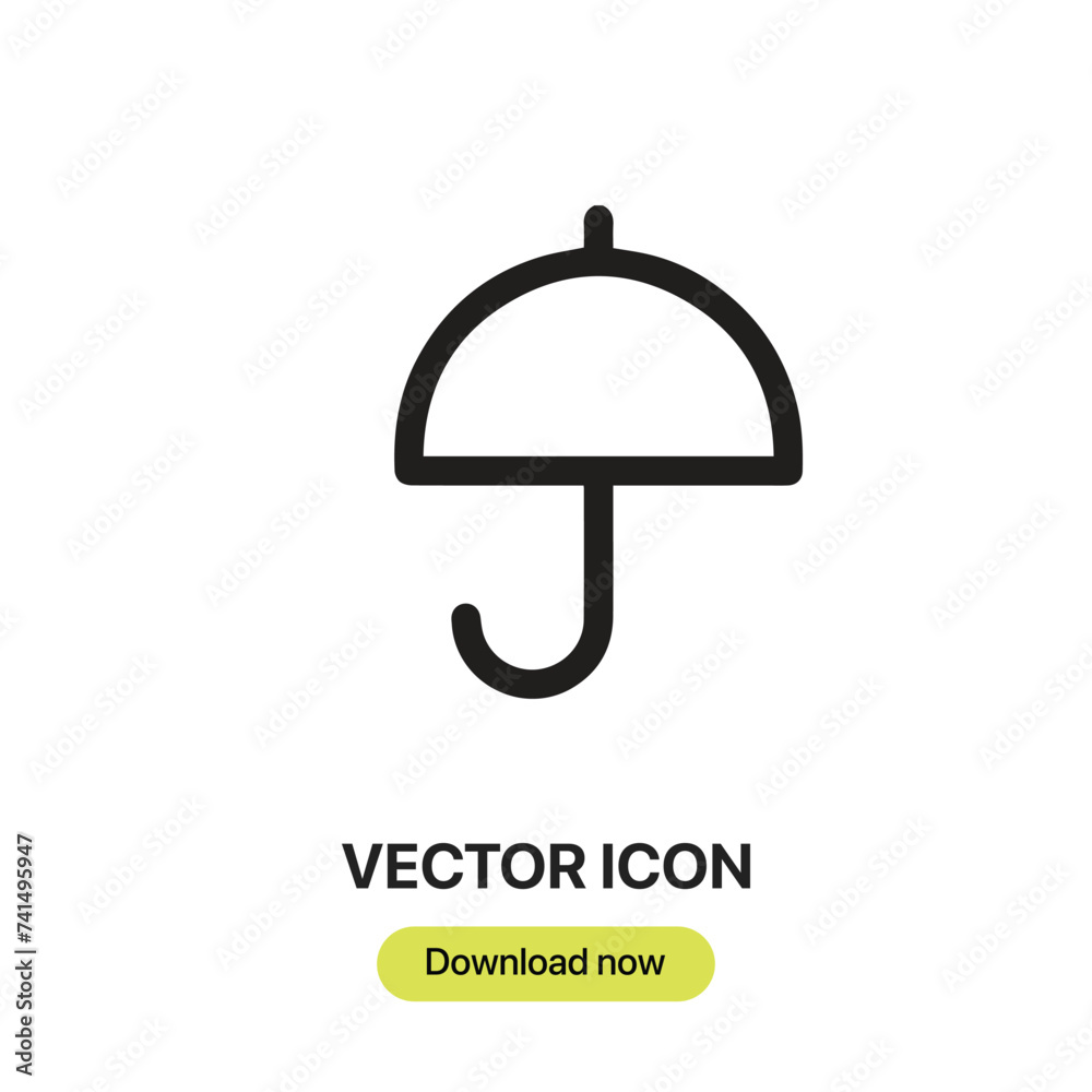 Fototapete umbrella icon vector. linear-style sign for mobile concept and web design. umbrella symbol illustrat