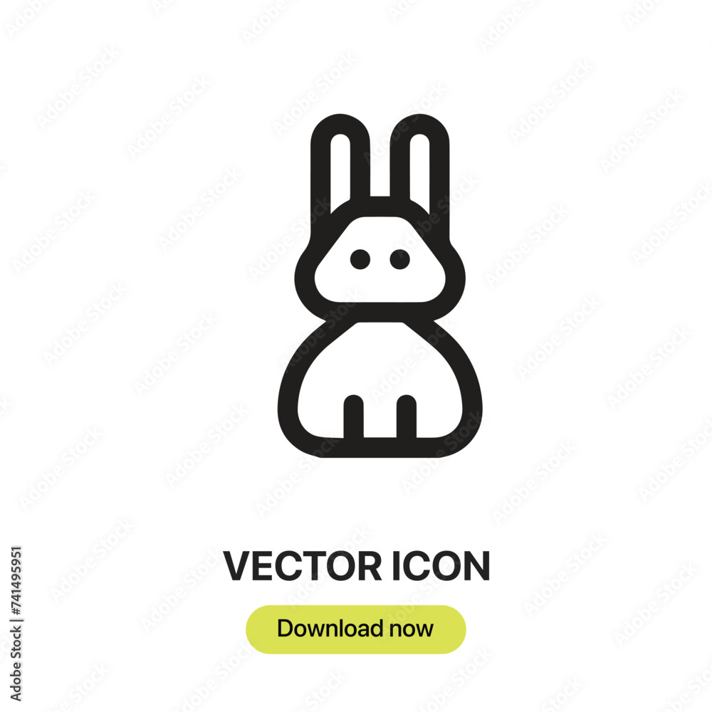 Leinwandbilder rabbit icon vector. linear-style sign for mobile concept and web design. rabbit symbol illustration.