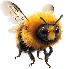 Bee isolated on transparent background. PNG