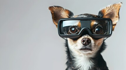 Dog Wearing Vintage 3D Glasses in Cinematic Style