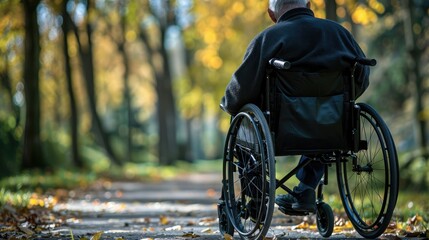 Parkinson disease patient, or Alzheimer elderly senior person in support of nursing family caregiver for disability awareness day concept