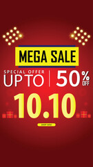 Fototapeta premium Sale banner template design 10.10 . SPECIAL OFFER, FLASH SALE, BIG SALE
