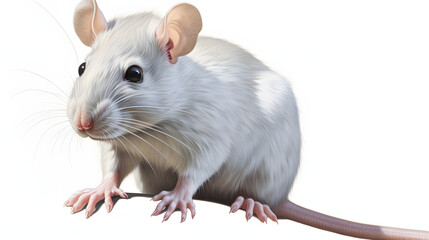 Rat on white background