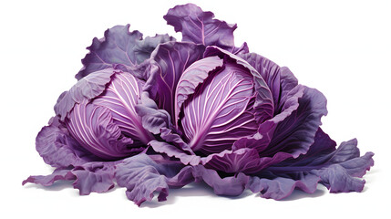 Obraz premium Red cabbage on white background