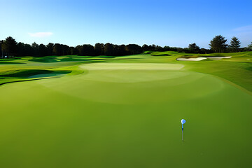 Fototapeta premium golf course green, generative ai 