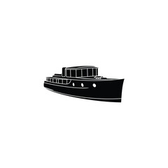 Yacht Cruise Ship Boat for Sea Ocean Transport Vacation logo design