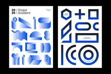 3D Gradient geometric shapes poster design bold line gradient Minimal flyer print background abstract  text layout simple matte ideal for presentation banner web page cover illustration elements