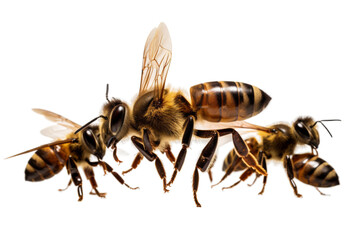Beehive Buzz Overhead Swarming Scene Isolated on Transparent Background
