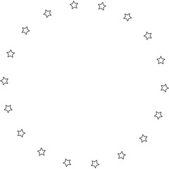 Stars in circle icon. Round star frame template