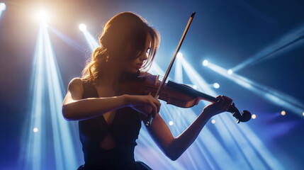 Fototapeta premium The violinist plays the violin.