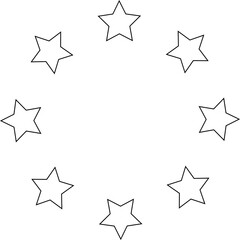 Stars in circle icon. Round star frame template