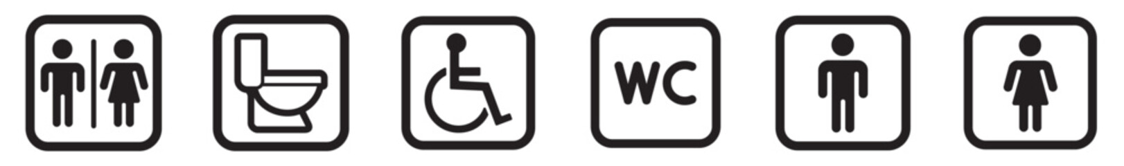 Toilet icons set, toilet signs, WC signs &ndash; vector