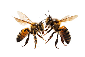 Synchronized Bee Commotion Isolated on Transparent Background - obrazy, fototapety, plakaty
