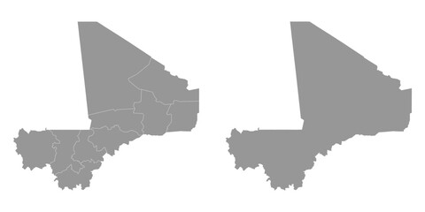 Mali map with administrative divisions. Vector illustration.