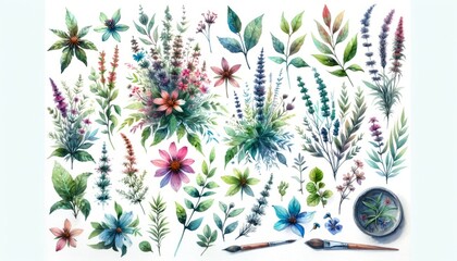 Botanical Watercolor Paintings - Delicate Textures and Vibrant Colors