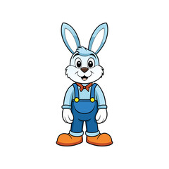 Obraz premium Cute baby bunny smiling vector illustration