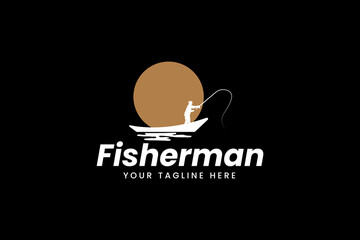 fisherman logo vector icon illustration