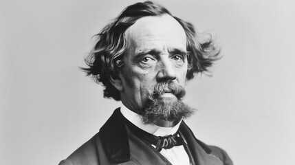 Portrait of Charles Dickens Victorian English author. - obrazy, fototapety, plakaty