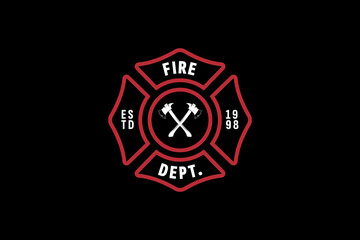 fire department logo vector icon illustration