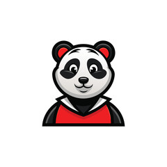 Cute baby panda mascot logo vector illustration