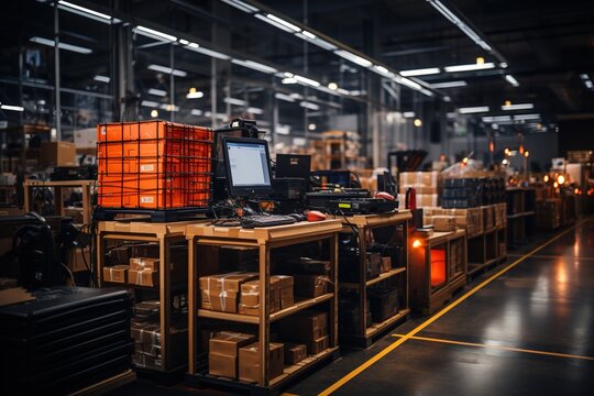 Advanced technology and impeccable organization converge in this high-tech warehouse, demonstrating the pinnacle of efficiency and precision in inventory management
