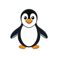 Cute penguin standing vector icon illustration