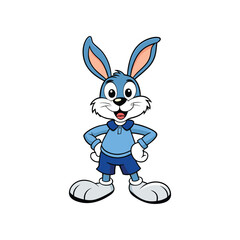 Fototapeta premium Cute rabbit smiling vector illustration