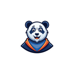 Obraz premium Cute smiling panda mascot logo