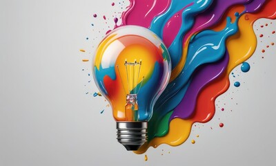 Eco Illumination Masterpiece: Vibrant Energy Efficiency in a Light Bulb Splash