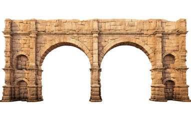Exploring the Historical Significance of Roman Aqueducts on white background - obrazy, fototapety, plakaty
