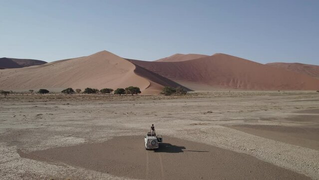 Sand dunes in the Sossusvlei Valley Travel by car