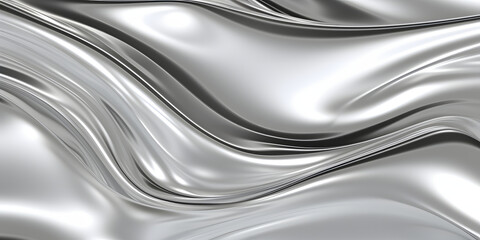 Chrome Glossy Silver Fluid Texture Background. Abstract Background