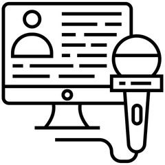 News recording line icons 