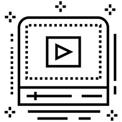 Online video line  icon design 